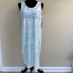 NWT Mark Jacobs Mark New York tie-dye ombre tank dress blues greens super soft